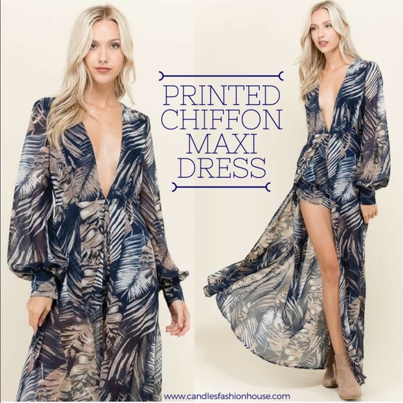 Floral Chiffon Maxi Dress - Picture 3 of 8